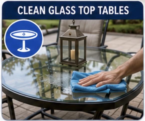 Clean Glass Top Tables