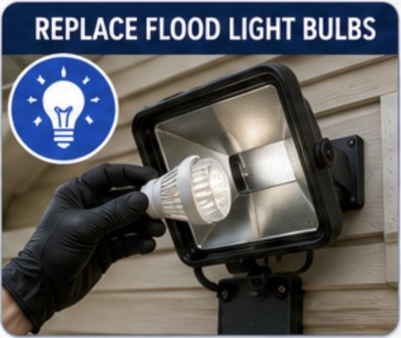 Replace Flood Light Bulbs